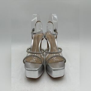 Elegant Silver Platform Heels